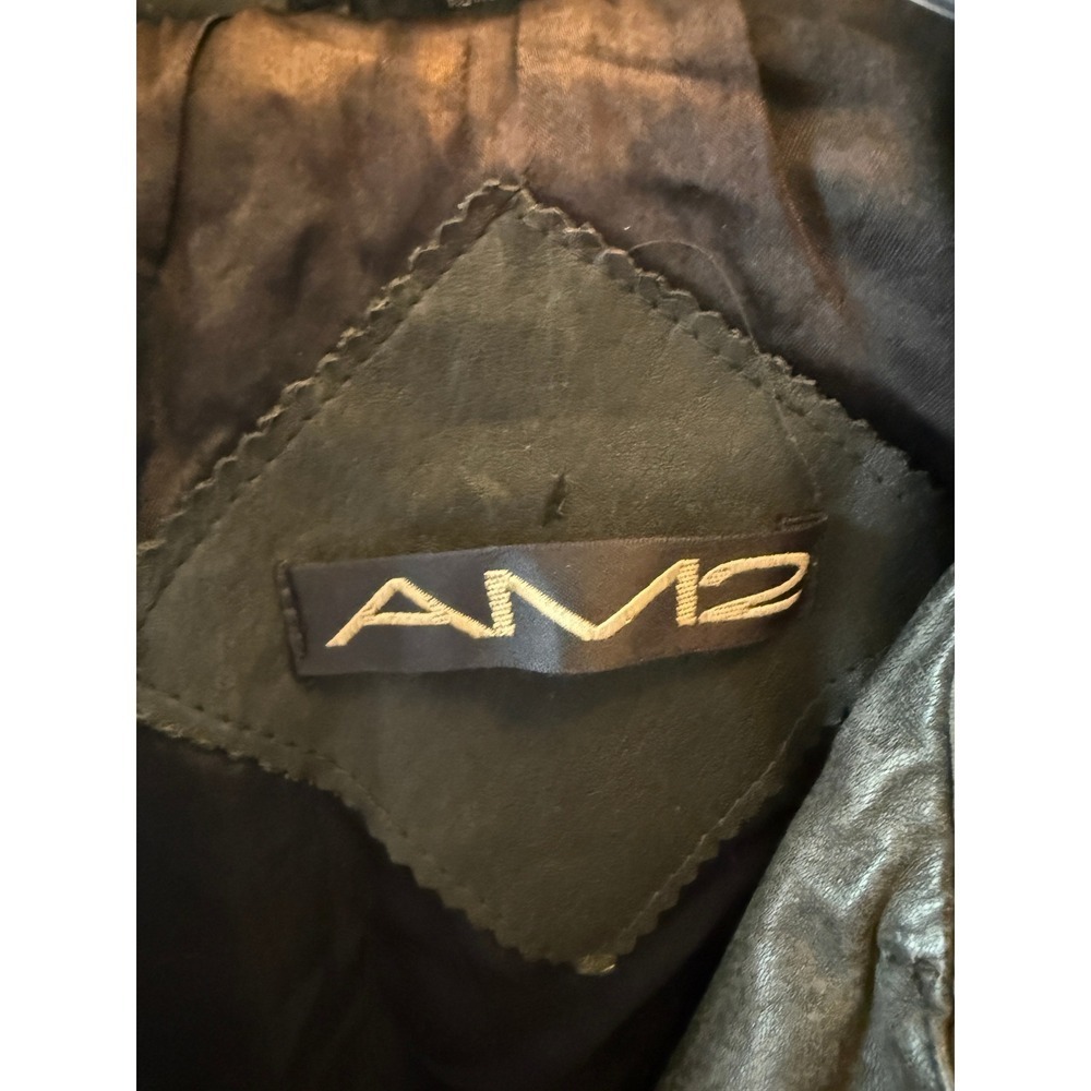 Vintage AM2 by Andrew Marc Leather Biker Jacket w/ Fringe – Size Medium - Picture 3 of 11